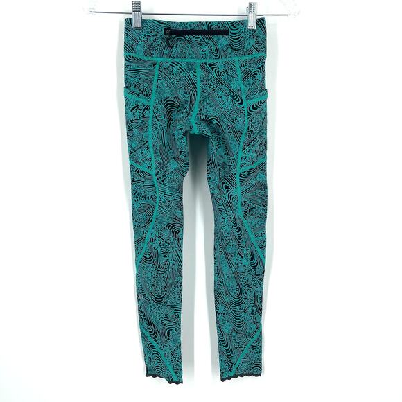 Lululemon Tight Stuff Tight II Kitakami Viridian Green Black Size 2 - Picture 2 of 8